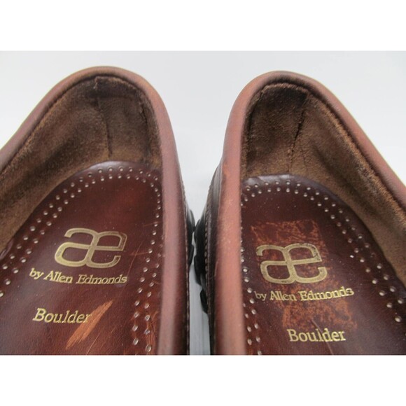 Allen Edmonds Boulder  Brown Leather Moc Toe Loafers Mens Size US 9.5 D main image 7